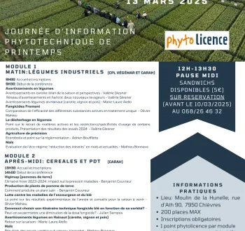 Affiche avec description complète de la journée phytolicence