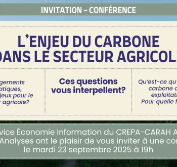 Invitation à la conférence "L'enjeu du carbone dans le secteur agricole"